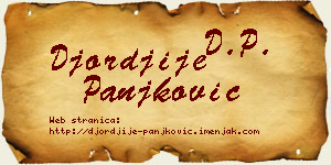 Đorđije Panjković vizit kartica